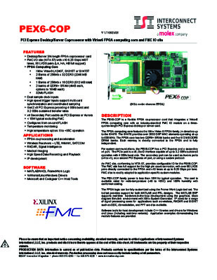 pex6-cop Virtex-6 FPGA data sheet