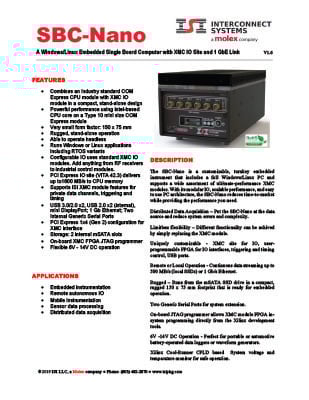 sbc-nano computer xmc data sheet