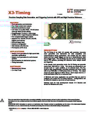 x3-timing data sheet