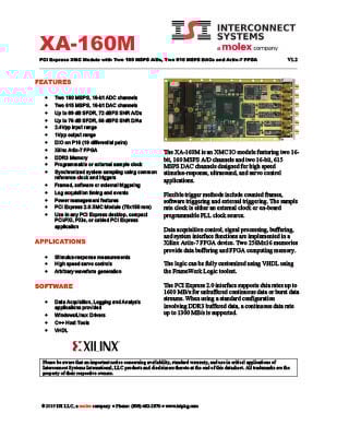 xa-160m data sheet