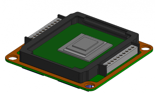 3D model, module top-side