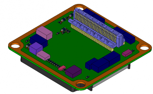 3D model, module bottom-side