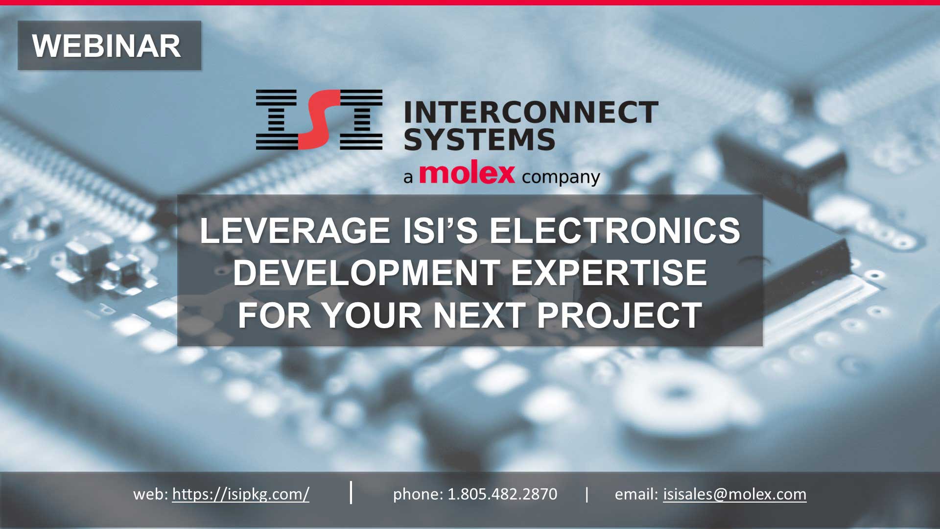 Leverage ISI electronics development webinar banner